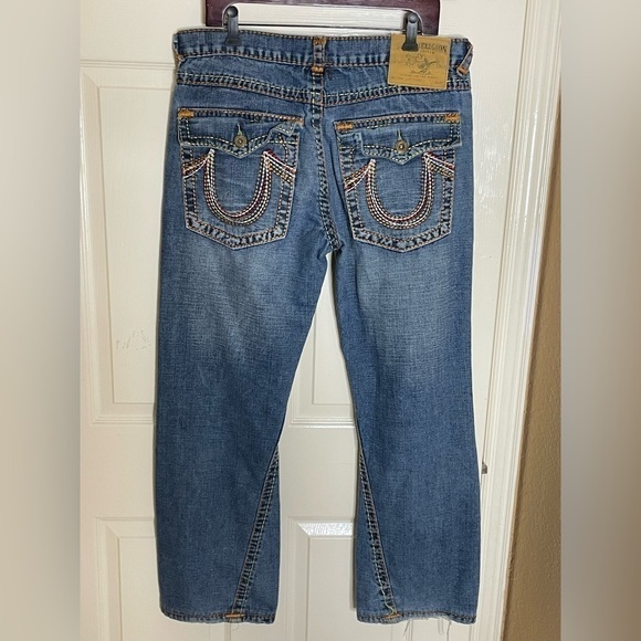 True Religion Joey Super T Rainbow Stitch Flare Jeans 34 - Picture 8 of 13